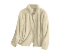 Giacca Da Casa Donna Invernale Giacche In Pile Con Zip Curvy Elegante Giacca Corta Senza Cappuccio Peluche Sherpa Comodo Caldo Cappotto Trekking Casa Giubbino Manica Lunga Moda Autunno Inverno 2025