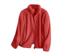 Giacca Da Casa Donna Invernale Giacche In Pile Con Zip Curvy Elegante Giacca Corta Senza Cappuccio Peluche Sherpa Comodo Caldo Cappotto Trekking Casa Giubbino Manica Lunga Moda Autunno Inverno 2025