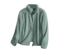 Giacca Da Casa Donna Invernale Giacche In Pile Con Zip Curvy Elegante Giacca Corta Senza Cappuccio Peluche Sherpa Comodo Caldo Cappotto Trekking Casa Giubbino Manica Lunga Moda Autunno Inverno 2025