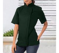 Giacca da chef donna con colletto alla coreana, colore unito L,M,S,XL,XS,XXLViscosa
