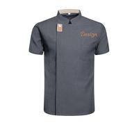 Giacca Da Chef Personalizzata Con Ricamo - Maniche Corte O Lunghe Per Uomo E Donna | Uniforme Professionale Da Cucina Per Hotel E Ristoranti (Grigio (corto))