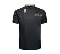 Giacca Da Chef Personalizzata Con Ricamo - Maniche Corte O Lunghe Per Uomo E Donna | Uniforme Professionale Da Cucina Per Hotel E Ristoranti (Nero (corto))
