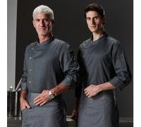 Giacca da chef premium personalizzata a maniche lunghe, morbida, durevole, delicata sulla pelle e confortevole, design unisex con doppia impuntura, adatta per catering, panificio, cucina d'hotel, rist