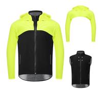 Giacca da ciclismo 2 in 1, da uomo, leggera, antivento, da corsa