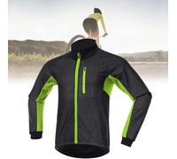 Giacca da Ciclismo Termica Invernale Antivento Abbigliamento da Corsa All'aperto da Uomo Giacca da Passeggio Impermeabile Abbigliamento da Bici Riflettente, Green, M