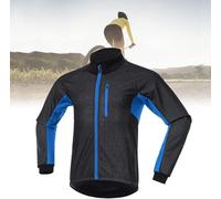 Giacca da Ciclismo Termica Invernale Antivento Abbigliamento da Corsa All'aperto da Uomo Giacca da Passeggio Impermeabile Abbigliamento da Bici Riflettente, Blue, XL