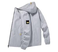 Giacca da ciclismo uomo antivento traspirante uomo autunno e inverno piumino interno ed esterno ispessito per indossare piumino bianco freddo da uomo, grigio., L
