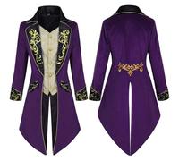 Giacca da coda medievale da uomo, redingote gotico, Redingote gothic Tailcoat da uomo, costume rinascimentale di Halloween per giacca da capitano, costu