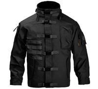 Giacca da Combattimento Tattica, Giacche Hard Shell Antivento per La Caccia | Tasche multiple, apertura frontale, collo alto, pesante, resistente ai graffi, resistente all'usura