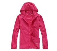 Giacca da Corsa Impermeabile Antivento con Cappuccio - Giacca da Trekking Traspirante e Leggera per Donna