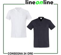 Giacca da cuoco Giblor's Thiago a maniche corte traspirante | Slim fit