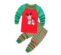 Giacca da cuoco per bambini e bambine, Natale, Babbo Natale, in cotone, set di pigiameria per bambini, verde, 3-4 Jahre