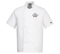 Giacca Da Cuoco Personalizzata Ricamata A Maniche Corte Per Cucina E Catering