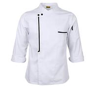 Giacca da cuoco retrò uniforme manica lunga hotel cucina abbigliamento M rosso, Bianco, L, L