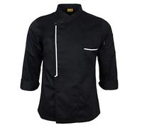 Giacca da cuoco retrò uniforme manica lunga hotel cucina abbigliamento M rosso, Nero, Xl, XL