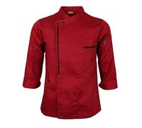 Giacca da cuoco retrò uniforme manica lunga hotel cucina abbigliamento M rosso, Rosso, M, M