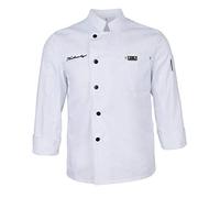 Giacca da cuoco uniforme a maniche lunghe per hotel, cucina, abbigliamento da cuoco, taglia M, colore nero, Bianco, XL, XL