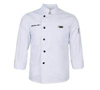 Giacca da cuoco uniforme a maniche lunghe per hotel, cucina, abbigliamento da cuoco, taglia M, colore nero, Bianco, XXL, XXL
