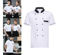 Giacca da cuoco unisex manica corta ristorante uomo donna cucina chef uniforme
