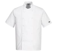 Portwest C733 Giacca da Chef Moderna e Leggera a Maniche Corte Cumbria Bianca, L