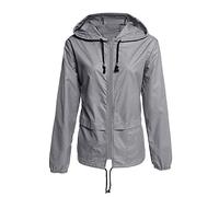 Giacca da donna a maniche lunghe, a maniche lunghe, larga, con cerniera, a maniche lunghe, casual, a maniche lunghe, per l'inverno, grigio., XXL