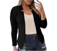 Giacca da donna a maniche lunghe giacche abiti per cardigan da donna giacca basic autunno inverno 2024, F-886 Nero, M
