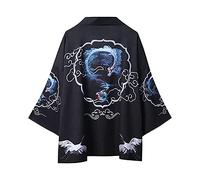 Giacca da donna cardigan moda uomo trico-cardigan top camicie taglie forti camicie modello popolare camicie stampate camicetta taoist Style Top camicia, Blu, M