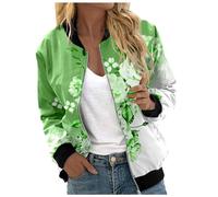 Giacca da Donna,Casual Zip Up Solido Cappotto Pilota Giacchetto Antivento Outwear Manica Lunga Giubbino Mezza Stagione per Il Tempo Libero
