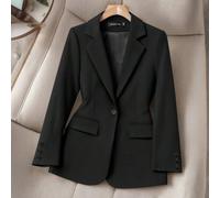 Giacca da donna con colletto a revers, maniche lunghe, tasche, adatta per primavera, autunno, inverno e tutte le stagioni, di stile vintage, elegante, casual, da resort, per il business, professionale