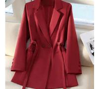 Giacca da donna con doppio petto e lacci, in stile slim fit, lunghezza media, in tessuto fluido ed elegante, outerwear casual adatto per donne di età compresa tra 25 e 45 anni L,M,S,XL,XS,XXLColore un