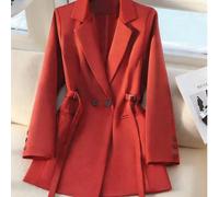 Giacca da donna con doppio petto e lacci, in stile slim fit, lunghezza media, in tessuto fluido ed elegante, outerwear casual adatto per donne di età compresa tra 25 e 45 anni L,M,S,XL,XS,XXLColore un