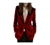 Giacca da donna in velluto, con un bottone, calda giacca per inverno, autunno, primavera, lavoro, ufficio
