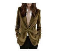 Giacca da donna in velluto, con un bottone, calda giacca per inverno, autunno, primavera, lavoro, ufficio