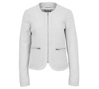 Giacca da donna in vera pelle con colletto trapuntato design Joan bianco 48