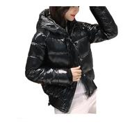 Giacca da donna lucida e morbida, giacca corta in pelliccia artificiale, giacca imbottita e calda, XXL