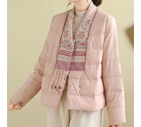 Giacca da donna sottile alla moda con bellissimo ricamo per il comfort quotidiano (L rosa)