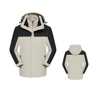Giacca da esterno foderata in pile, versatile ed elegante per avventure nel tempo libero, perfetta per tutte le stagioni, comoda e funzionale con funzioni regolabili., grigio., L