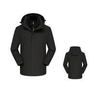 Giacca da esterno foderata in pile, versatile ed elegante per avventure nel tempo libero, perfetta per tutte le stagioni, comoda e funzionale con funzioni regolabili., Nero , 4XL
