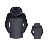 Giacca da esterno foderata in pile, versatile ed elegante per avventure nel tempo libero, perfetta per tutte le stagioni, comoda e funzionale con funzioni regolabili., grigio scuro, L