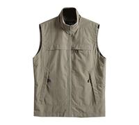 Giacca da lavoro da uomo canto senza gilet per fotografia all'aperto, giacca multi-tasche da uomo, taglia grande, pinza a cavallo larga, 2024 Giacca in pile senza uomo calda, cachi., 5X-Large