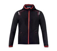 Giacca da lavoro Wilson waterproof con cappuccio nero e rosso tg. M Nero-rosso