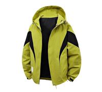 Giacca da mezza stagione da uomo con cappuccio rimovibile - Giacca a vento impermeabile con chiusura lampo | Giacca funzionale per la primavera e l'autunno, Stil_r02 verde, 3XL