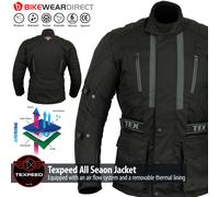 Giacca Da Moto Con Armatura Impermeabile Termica In Tessuto Per Uomo Biker CE