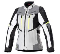 Giacca da moto da donna Alpinestars Stella Bogota PRO Drystar grigio-nero-giallo fluo XL