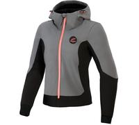 Giacca da moto da donna Alpinestars Stella Radium Tech Hoodie grigio scuro-nero-rosa S