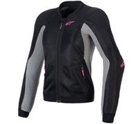 Giacca da moto da donna Alpinestars STELLA TROOP-AIR nera-grigia-rosa fluo S