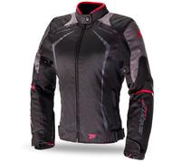 Giacca da moto da donna SEVENTY DEGREES SD-JR49 nero-rosso S