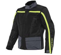 Giacca da moto Dainese Outlaw in tessuto nero ebano Flo giallo