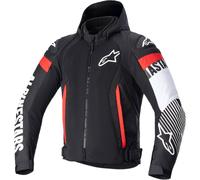 Giacca da moto impermeabile Alpinestars Zaca Air nero-bianco-rosso fluo 3XL