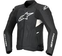 Giacca da moto in pelle Alpinestars Dusk Airflow nera-bianca 52